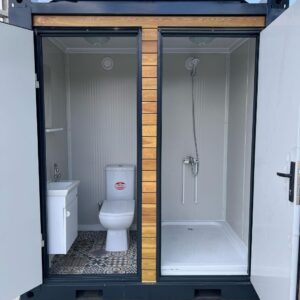 Premium dual-compartment modular bathroom pod